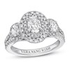 Thumbnail Image 0 of Vera Wang WISH Ring 1-1/2 ct tw Oval/Round Diamonds 14K White Gold