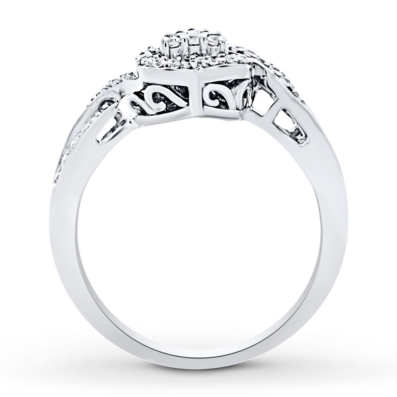 Diamond Promise Ring 1/4 carat tw Round 10K White Gold