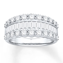 Diamond Anniversary Band 2 ct tw Round/Baguette 14K White Gold