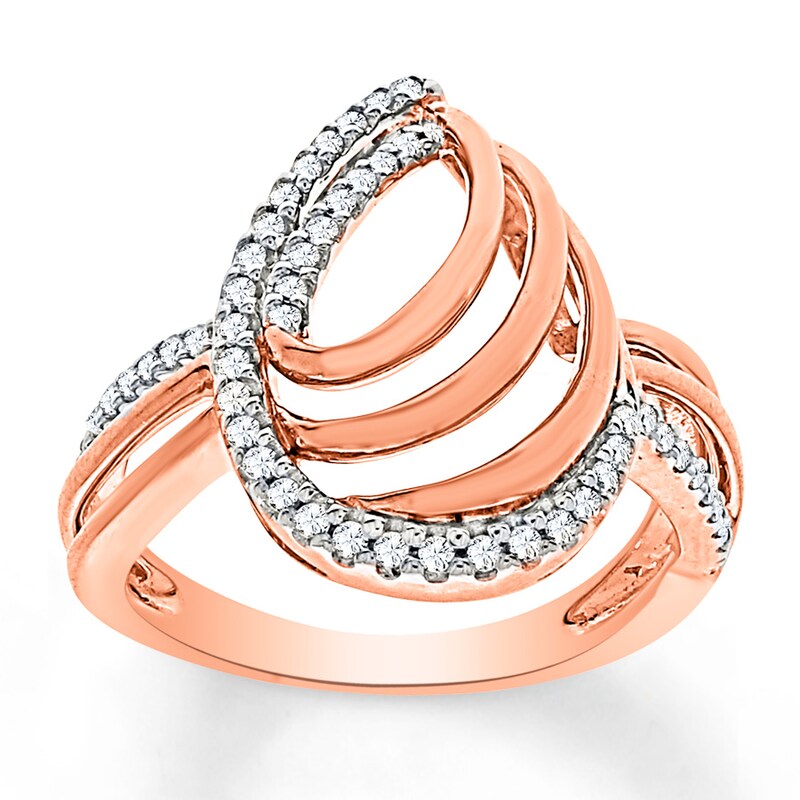 Diamond Ring 1/4 ct tw Round-cut 10K Rose Gold