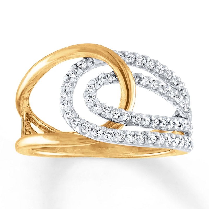 Diamond Ring 3/8 ct tw Round-cut 10K Two-Tone Gold