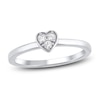 Thumbnail Image 1 of Diamond Stackable Heart Ring 1/10 ct tw Round 10K White Gold