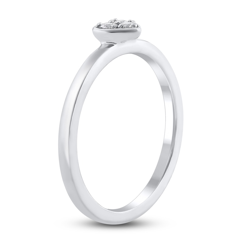 Main Image 2 of Diamond Stackable Heart Ring 1/10 ct tw Round 10K White Gold