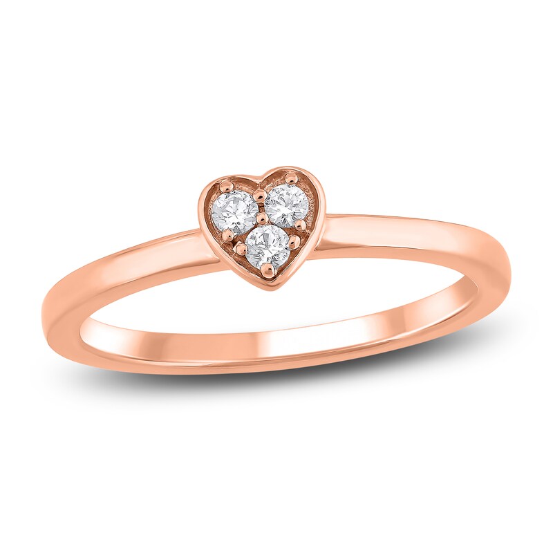 Main Image 1 of Diamond Stackable Ring 1/10 ct tw Round 10K Rose Gold