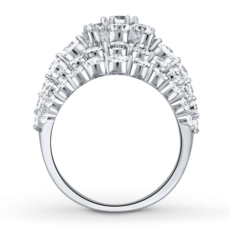 Diamond Ring 3-1/2 ct tw Round 14K White Gold