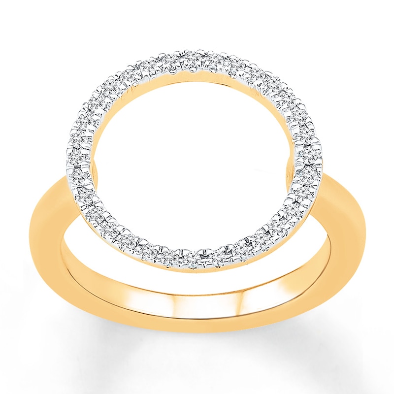 Circle Ring 1/5 ct tw Diamonds 10K Yellow Gold