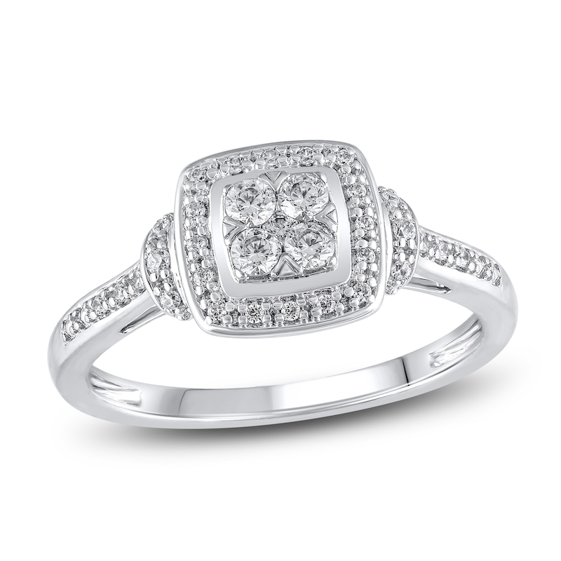 Diamond Promise Ring 1/4 ct tw Round 10K White Gold