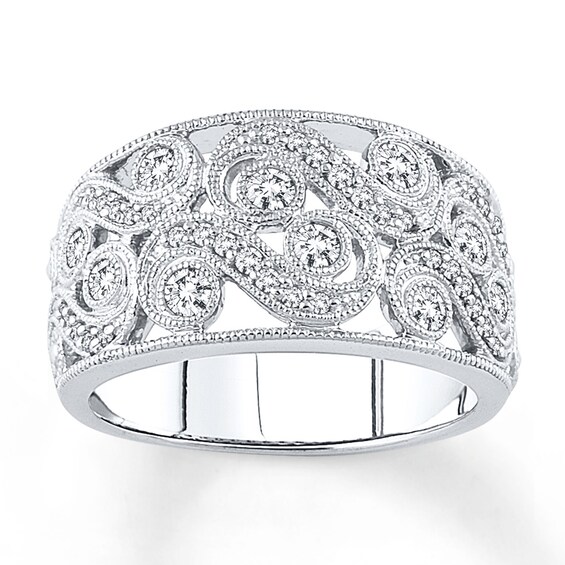 Jared The Galleria Of Jewelry Diamond Anniversary Band 1/2 ct tw Round-cut 14K White Gold