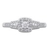 Thumbnail Image 2 of Diamond Promise Ring 3/8 ct tw Round/Baguette 10K White Gold