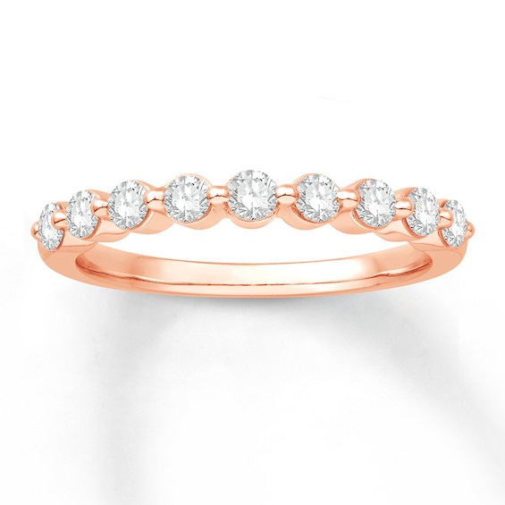 Jared The Galleria Of Jewelry Diamond Anniversary Band 1/2 carat tw Round-cut 14K Rose Gold