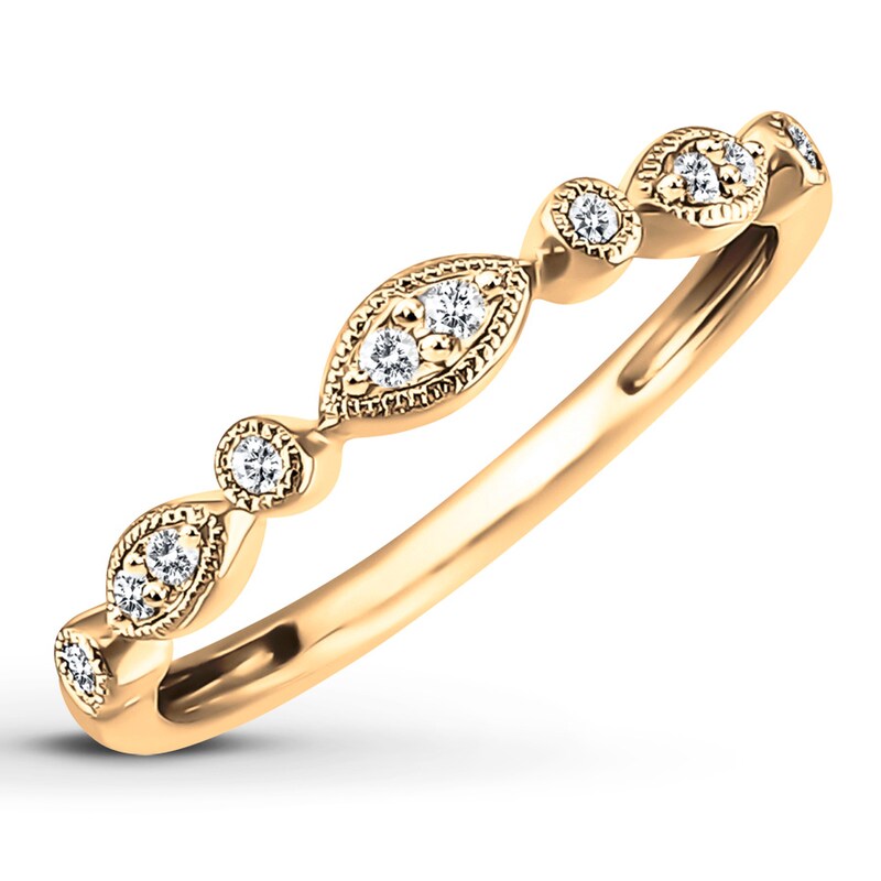 Main Image 4 of Diamond Anniversary Band 1/10 ct tw Round-cut 10K Yellow Gold