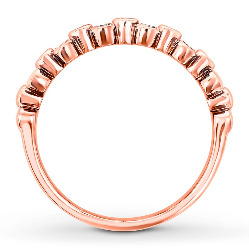 Diamond Stackable Ring 1/5 ct tw Bezel-set Round 10K Rose Gold