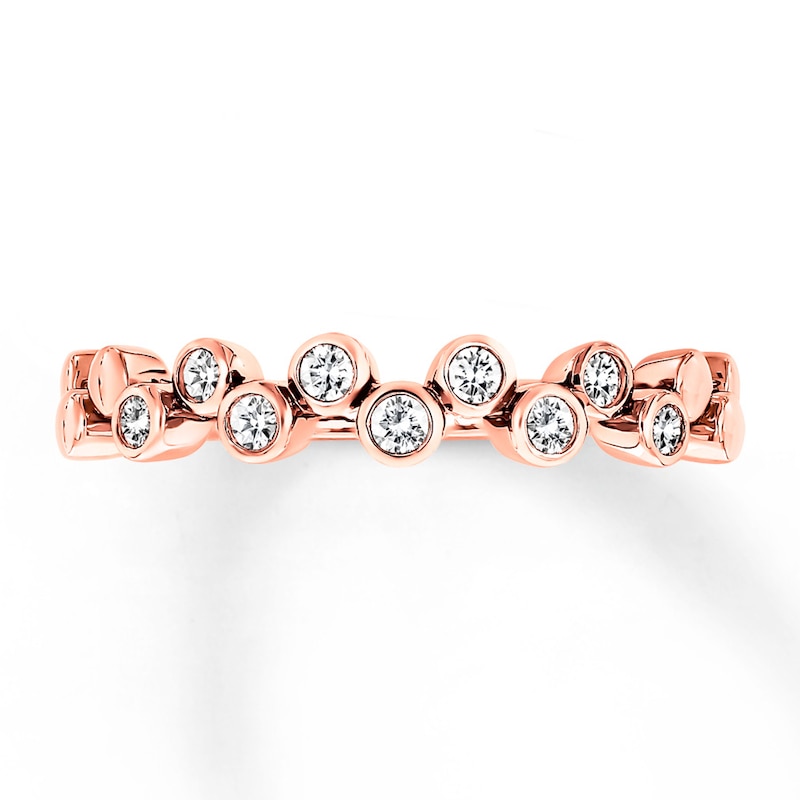 Diamond Stackable Ring 1/5 ct tw Bezel-set Round 10K Rose Gold