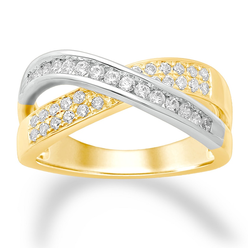 Diamond Ring 1/2 ct tw Round-cut 10K Two-Tone Gold