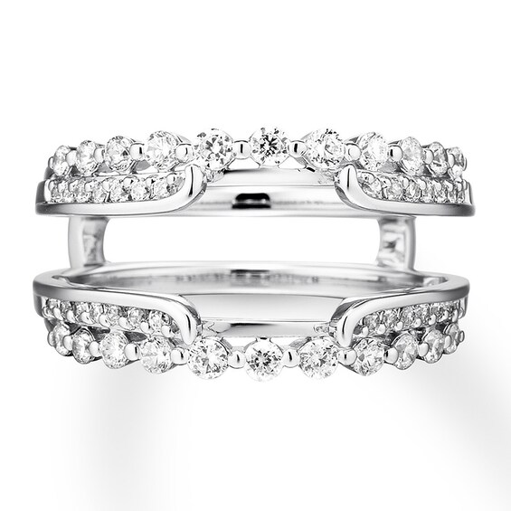 Diamond Enhancer Ring 3/4 ct tw Roundcut 14K White Gold Wraps and