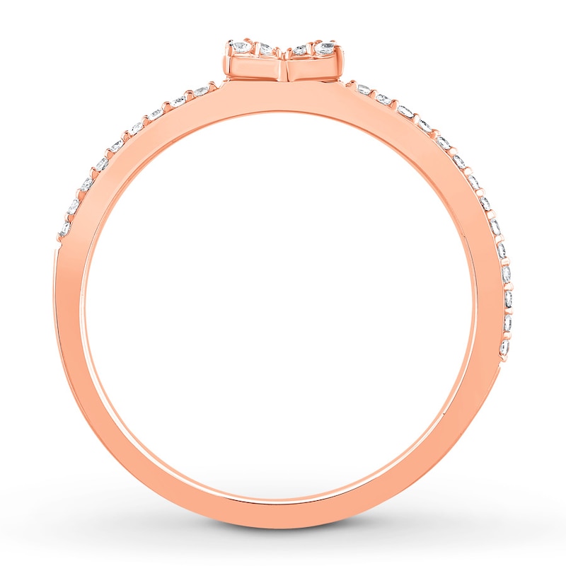 Diamond Stackable Ring 1/8 ct tw Round-cut 10K Rose Gold