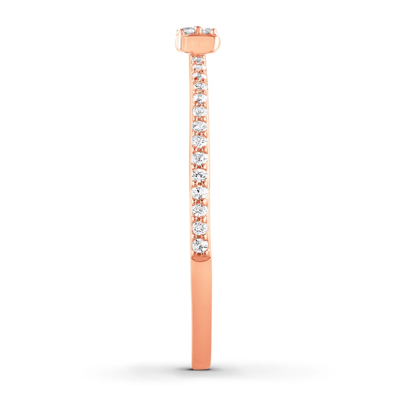 Diamond Stackable Ring 1/8 ct tw Round-cut 10K Rose Gold