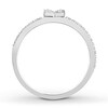 Diamond Stackable Ring 1/8 ct tw Round-cut 10K White Gold