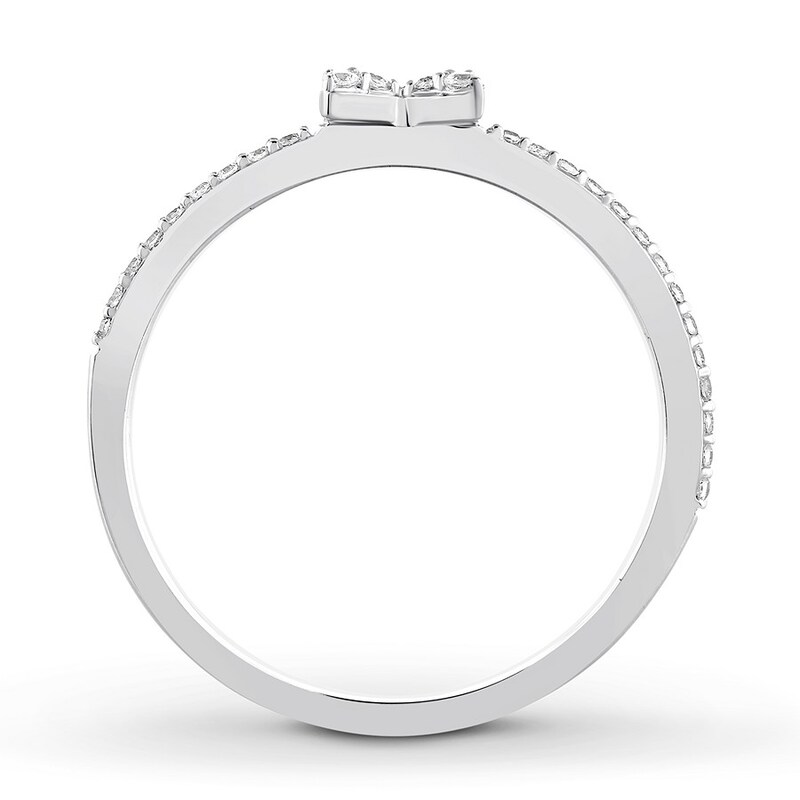Diamond Stackable Ring 1/8 ct tw Round-cut 10K White Gold