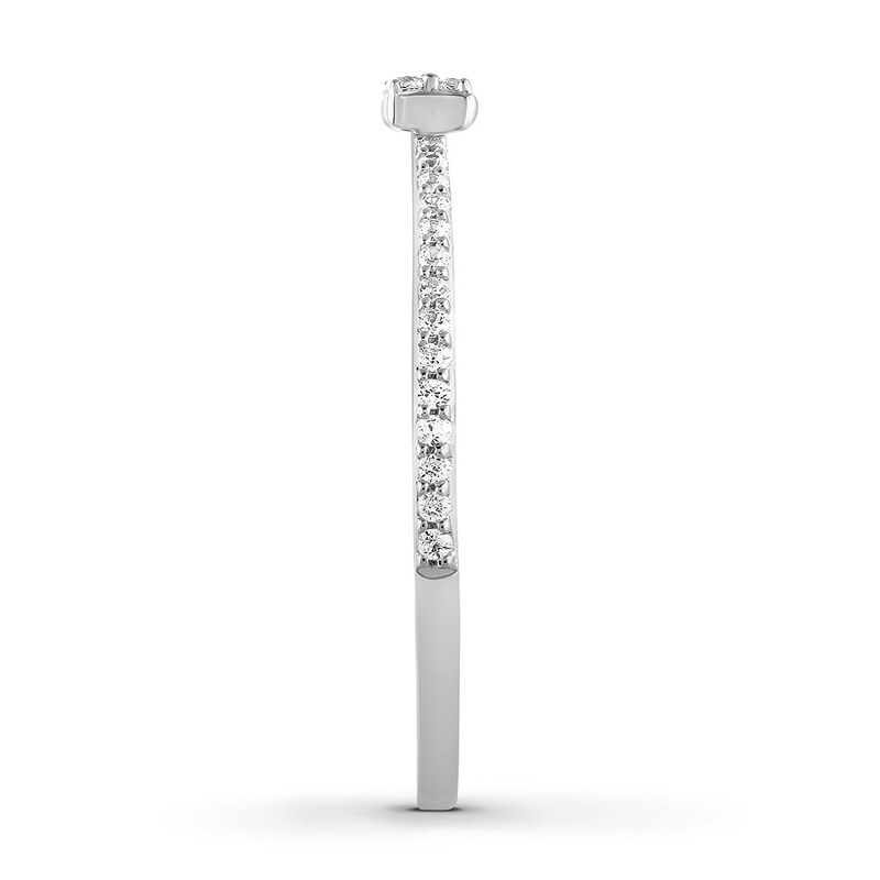 Diamond Stackable Ring 1/8 ct tw Round-cut 10K White Gold