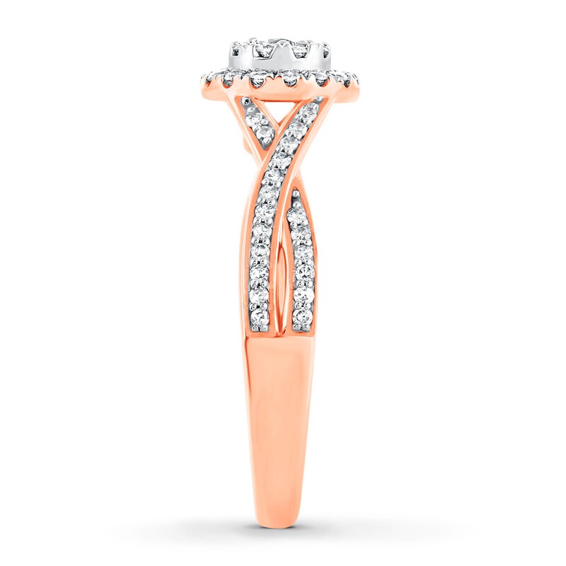 Diamond Promise Ring 3/8 ct tw Round 10K Rose Gold