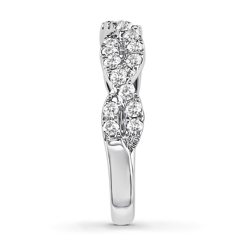 Main Image 3 of Diamond Anniversary Band 1/2 ct tw Round-cut 10K White Gold