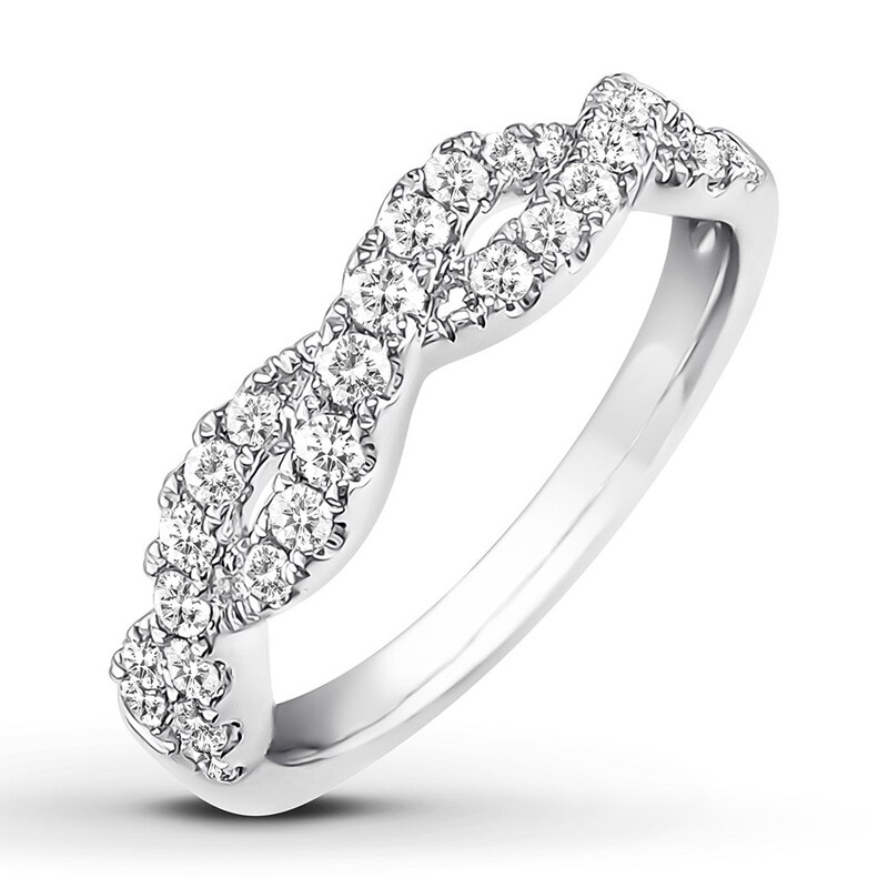 Main Image 4 of Diamond Anniversary Band 1/2 ct tw Round-cut 10K White Gold