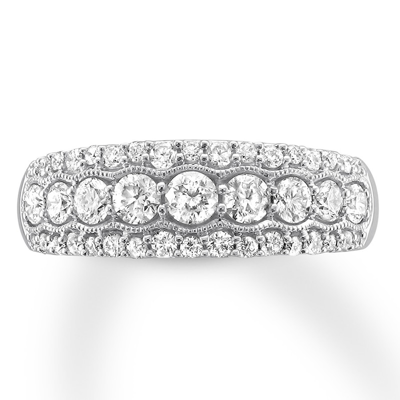 Diamond Anniversary Ring 7/8 ct tw Round-cut 14K White Gold