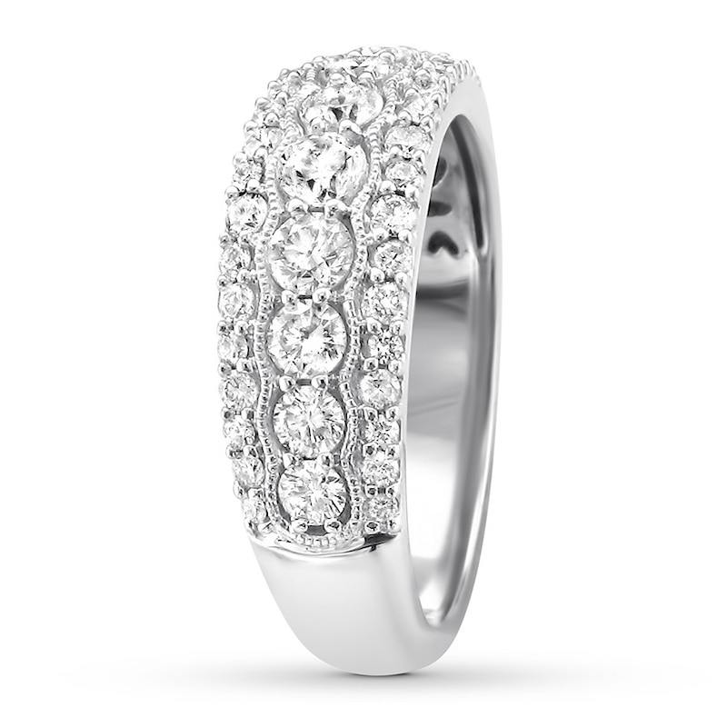 Diamond Anniversary Ring 7/8 ct tw Round-cut 14K White Gold