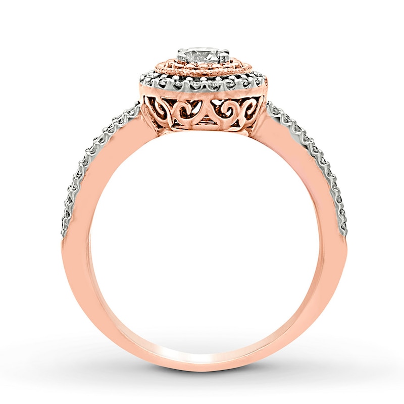 Diamond Promise Ring 1/2 ct tw Round-cut 10K Rose Gold