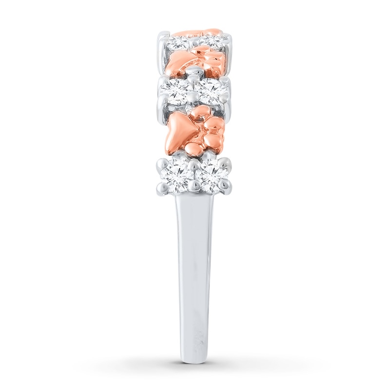 Main Image 3 of Dog Paw Ring 3/8 ct tw Diamonds 10K Two-Tone Gold