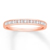 Thumbnail Image 0 of Diamond Anniversary Ring 1/4 ct tw Round/Baguette 14K Rose Gold