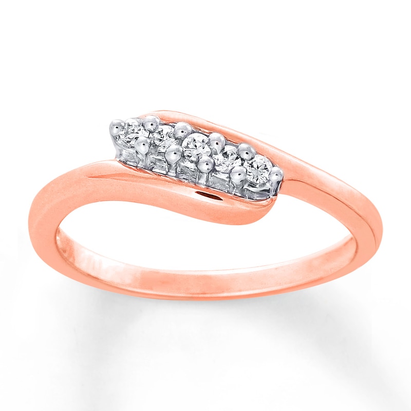 Main Image 1 of Diamond  Promise Ring 1/8 ct tw Round 10K Rose Gold