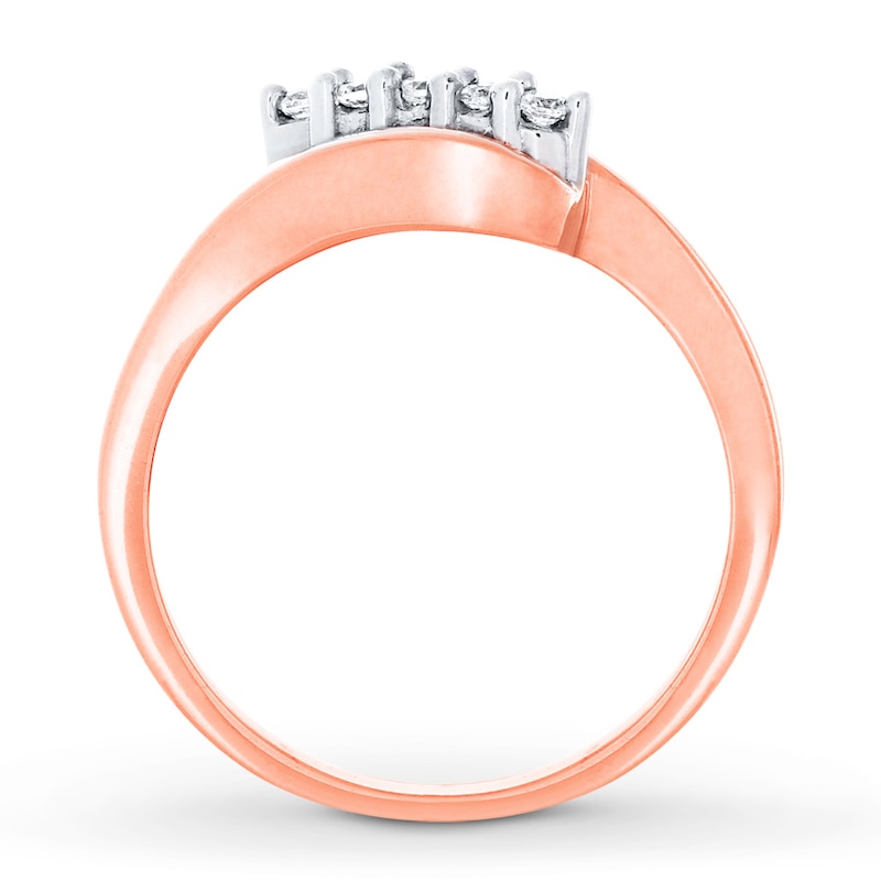 Diamond  Promise Ring 1/8 ct tw Round 10K Rose Gold