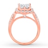 Thumbnail Image 1 of Diamond Ring 2 ct tw Princess/Round 14K Rose Gold