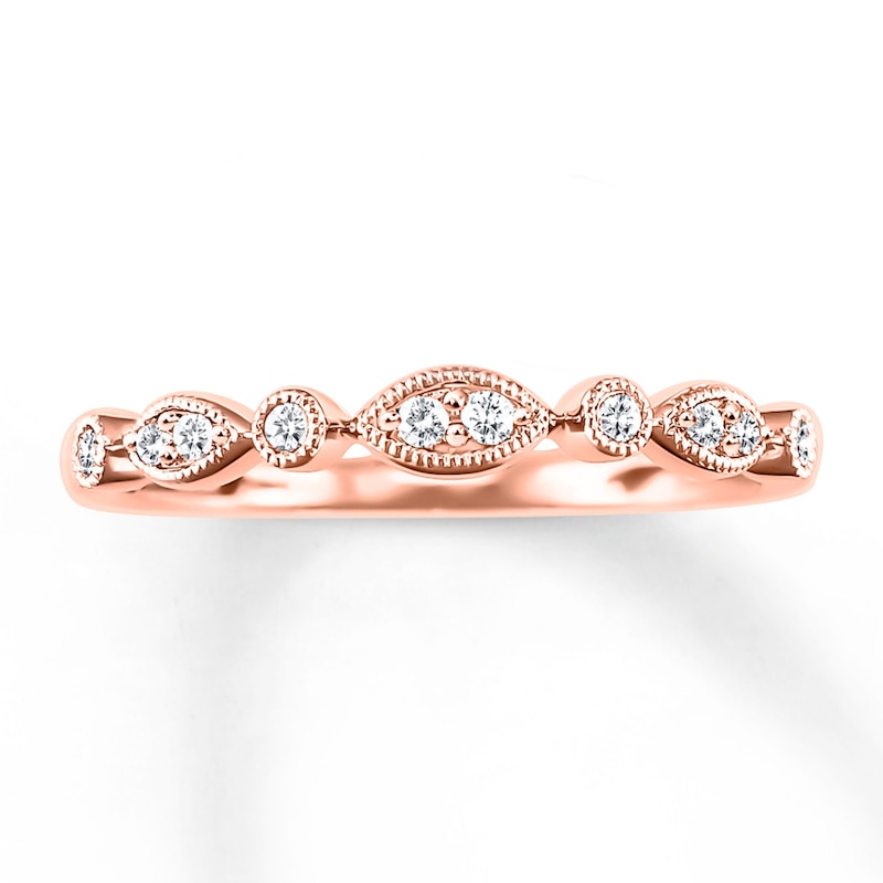 Diamond Anniversary Band 1/10 ct tw Round-cut 10K Rose Gold