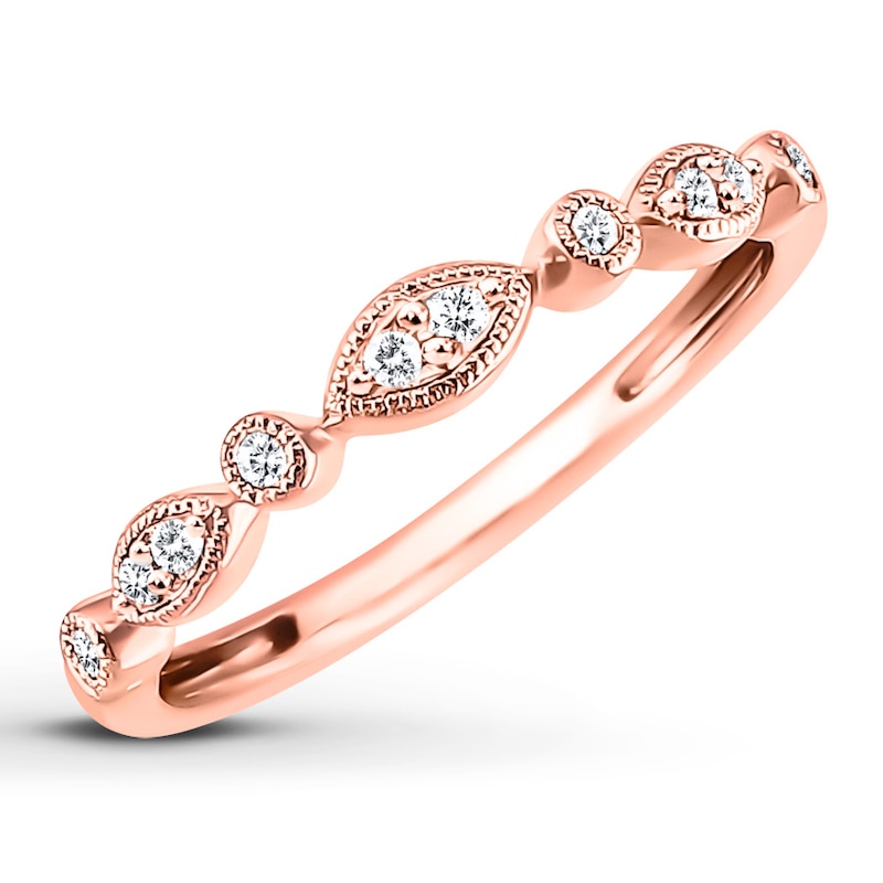 Diamond Anniversary Band 1/10 ct tw Round-cut 10K Rose Gold