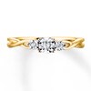 Thumbnail Image 2 of Diamond 3-Stone Ring 1/20 ct tw Round-cut 10K Two-Tone Gold