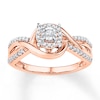 Thumbnail Image 1 of Diamond Promise Ring 1/4 ct tw Round 10K Rose Gold