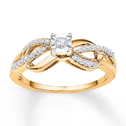 Diamond Infinity Ring 1/6 ct tw Round 10K Yellow Gold