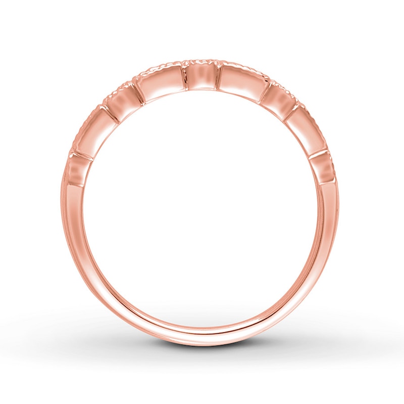 Diamond Anniversary Band 1/4 ct tw Round/Baguette 14K Rose Gold