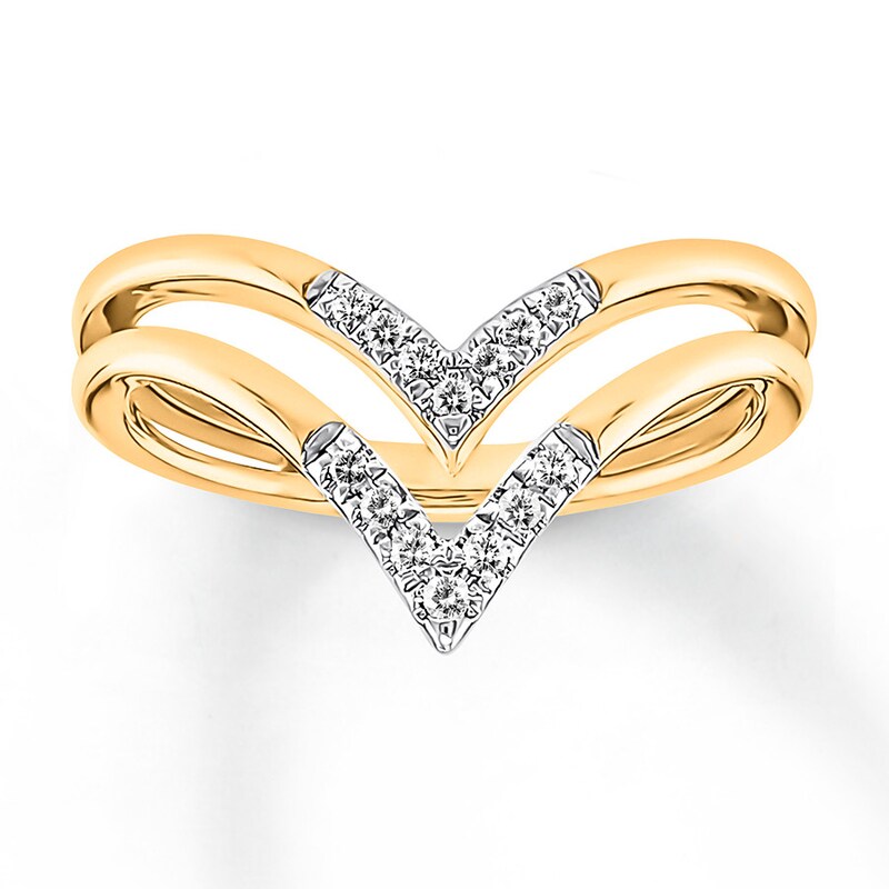 Diamond Ring 1/10 ct tw Round-cut 10K Yellow Gold