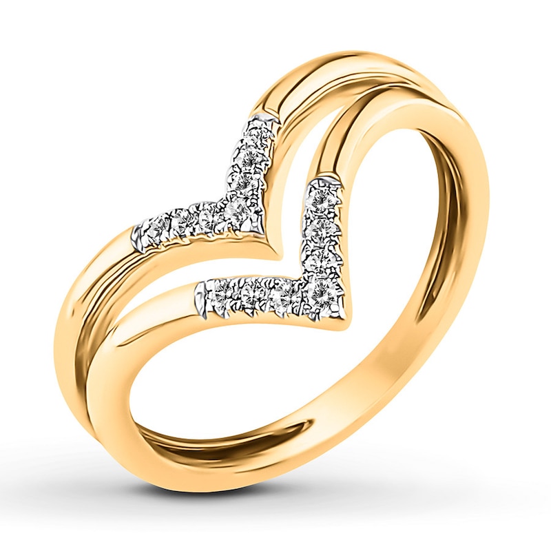 Diamond Ring 1/10 ct tw Round-cut 10K Yellow Gold