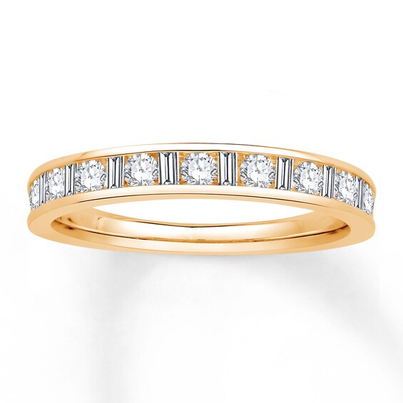 Jared The Galleria Of Jewelry Diamond Anniversary Band 1/2 ct tw Round/Baguette 14K Gold