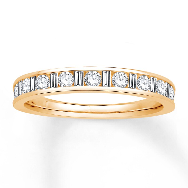 Diamond Anniversary Band 1/2 ct tw Round/Baguette 14K Gold