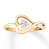 Thumbnail Image 0 of Diamond Heart Ring 1/15 ct tw Round-cut 10K Yellow Gold