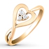 Thumbnail Image 3 of Diamond Heart Ring 1/15 ct tw Round-cut 10K Yellow Gold
