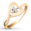 Thumbnail Image 3 of Diamond Heart Ring 1/15 ct tw Round-cut 10K Yellow Gold