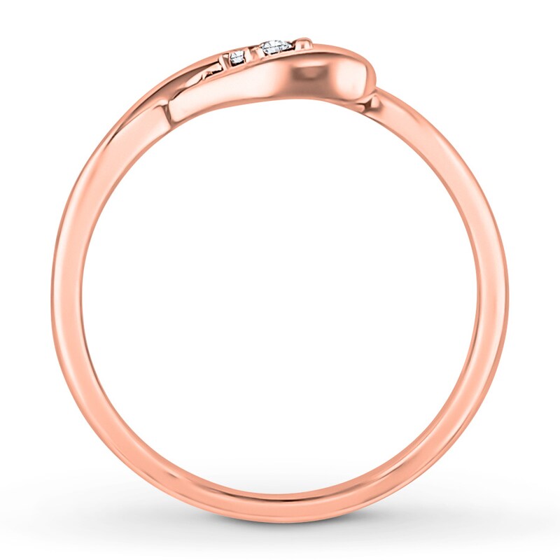 Diamond Heart Ring 1/15 ct tw Round-cut 10K Rose Gold