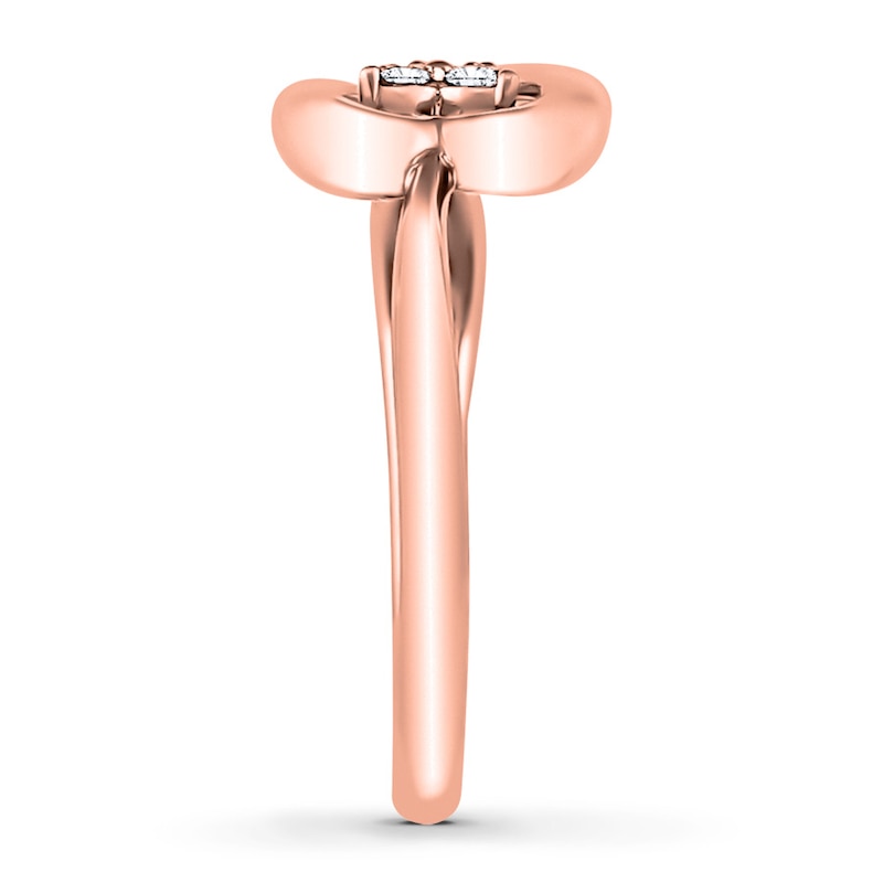 Main Image 3 of Diamond Heart Ring 1/15 ct tw Round-cut 10K Rose Gold